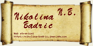 Nikolina Badrić vizit kartica